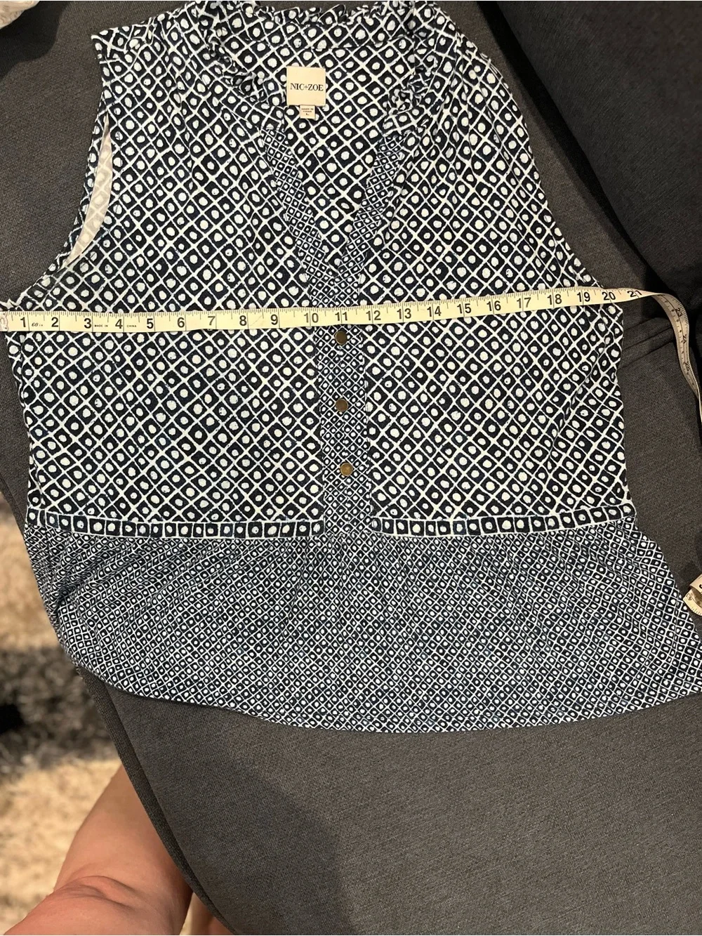 NIC+ZOE Coastal Geo knit top multi